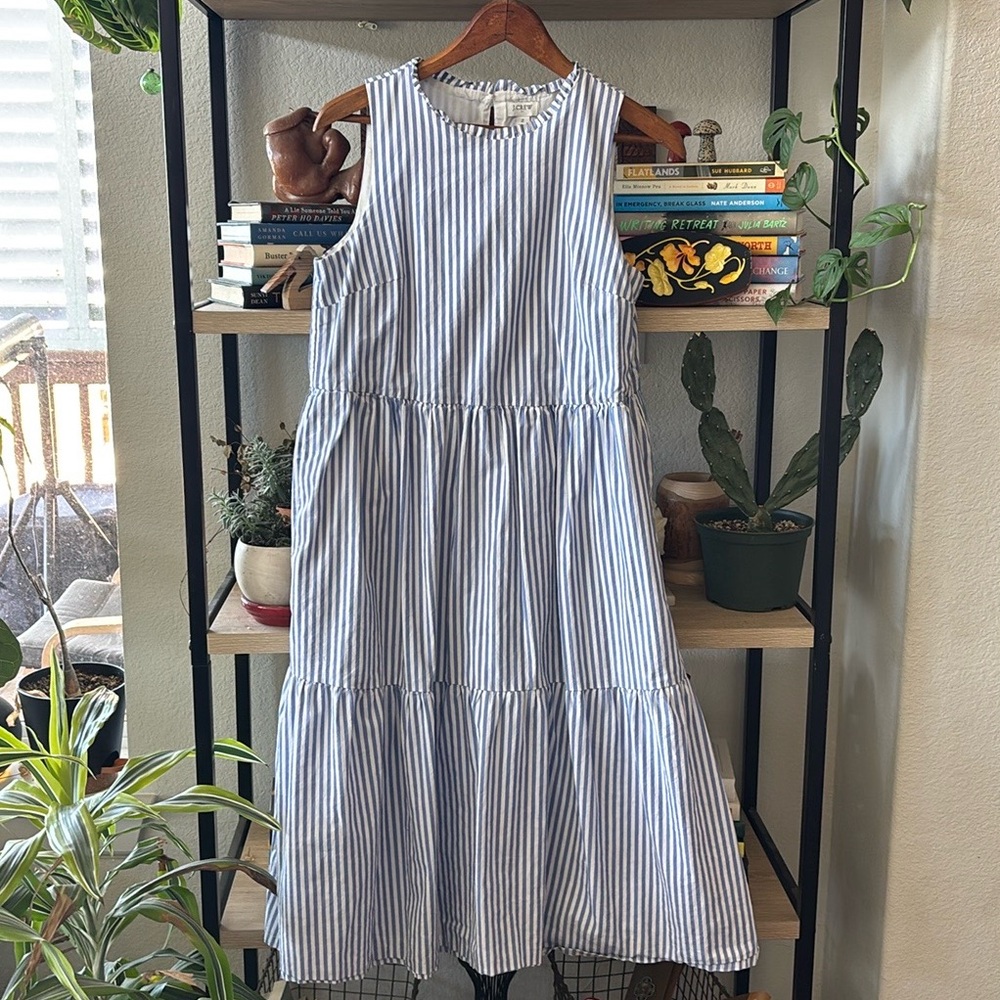 Striped, Tiered Midi Dress